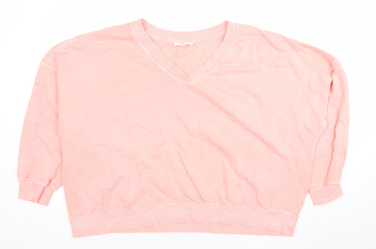 B by Boutique Women Pink XL Pullover Sweatshirt Cotton Elastane