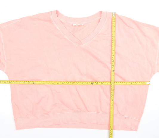 B by Boutique Women Pink XL Pullover Sweatshirt Cotton Elastane