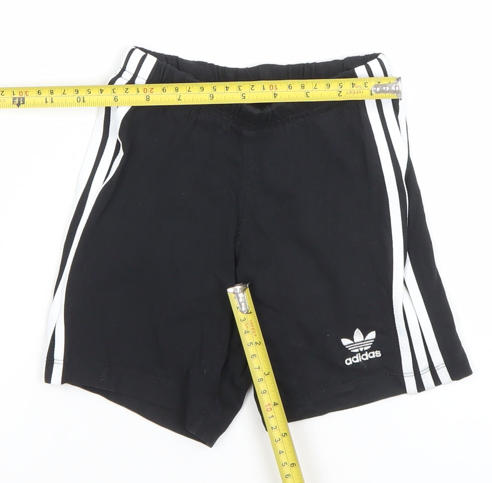 Adidas Boys Black 2-3 Years Athletic Shorts with Elastic Waist