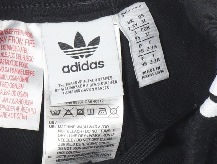 Adidas Boys Black 2-3 Years Athletic Shorts with Elastic Waist