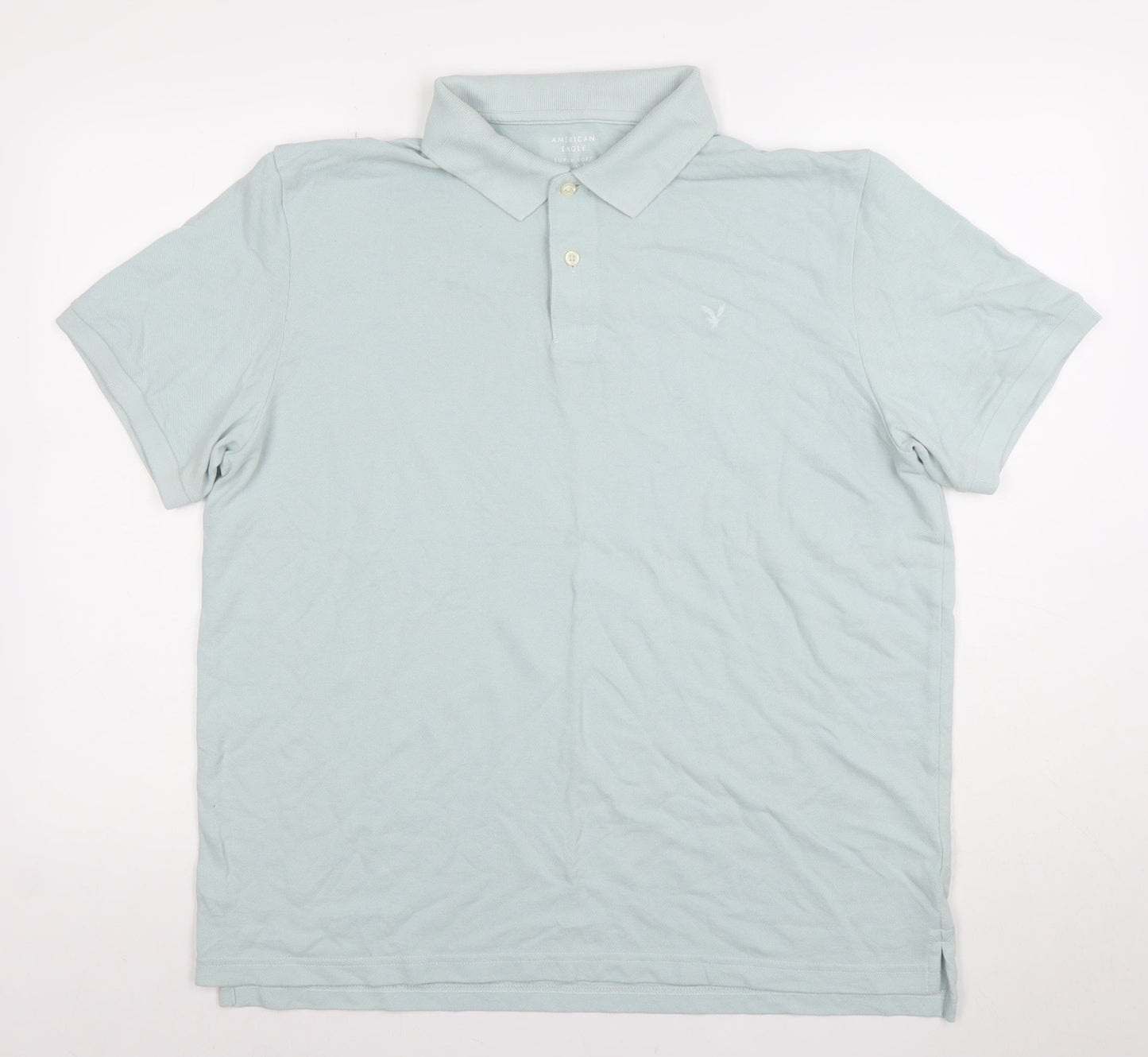 American Eagle Men’s Light Blue Classic Fit Cotton Polo Shirt L