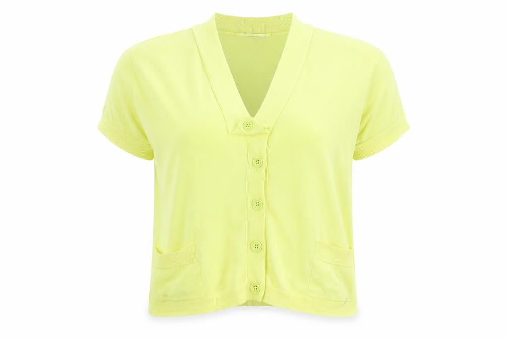 Sandwich Women’s Yellow Short Sleeve Cotton Button Blouse L