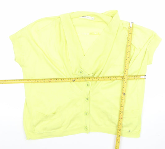 Sandwich Women’s Yellow Short Sleeve Cotton Button Blouse L