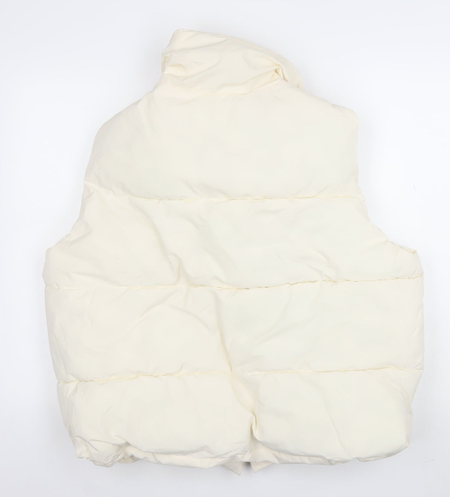 DYG Women Ivory XL Puffer Waistcoat Sleeveless Quilted Zip Gilet