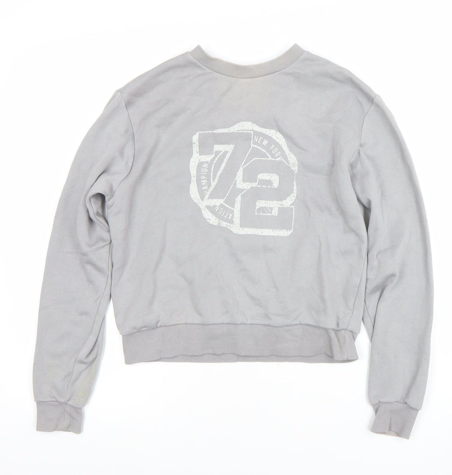 H&M Divided Women's Grey XS Pullover Sweatshirt with Graphic Print