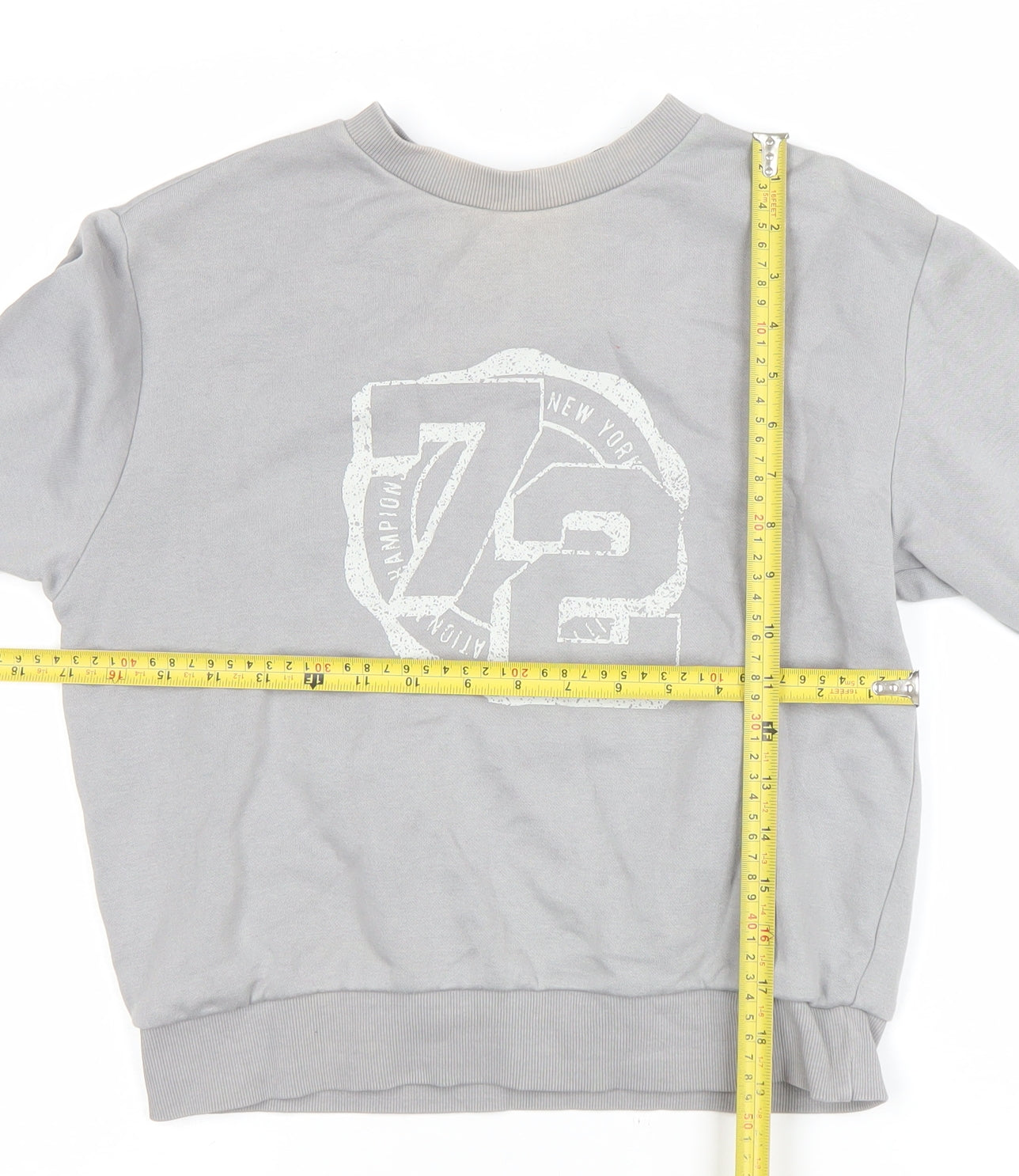 H&M Divided Women's Grey XS Pullover Sweatshirt with Graphic Print