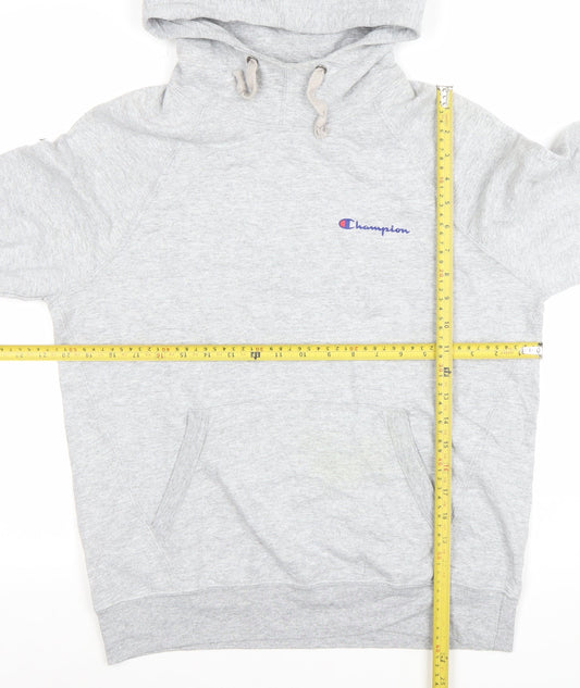 Champion Women's Grey Pullover Hoodie Medium Cotton Blend