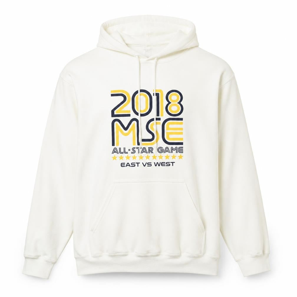 Gildan Men's White XL Pullover Hoodie 2018 MSE All-Star Graphic Sportswear