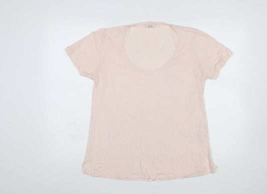 Fat Face Women’s Pink Linen Basic Short Sleeve T-Shirt UK 8