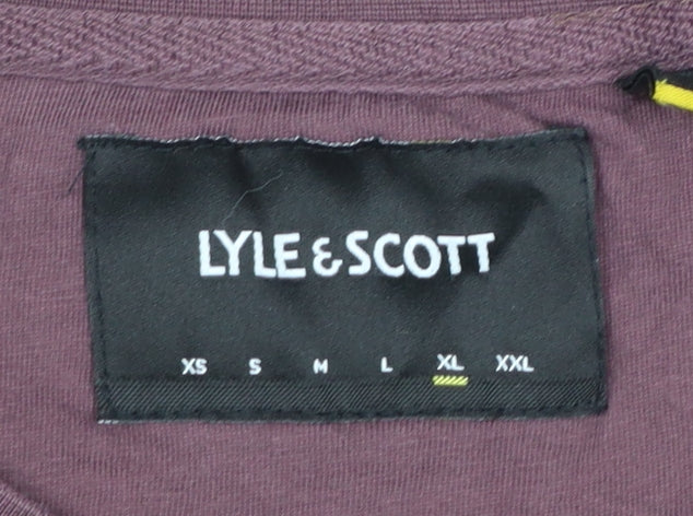 Lyle & Scott Men's Purple XL Cotton Crew Neck Short Sleeve T-Shirt