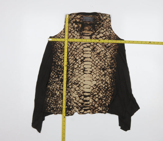 AllSaints Women’s Brown Snake Print Cotton Tunic Blouse UK 6