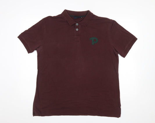 Paul Smith Men's Brown XL Cotton Polo Shirt with Logo