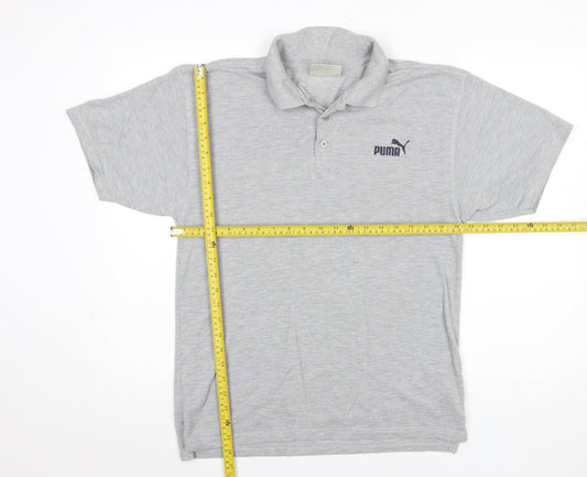 Puma Mens Grey Short Sleeve Regular Fit Polo Shirt Size S