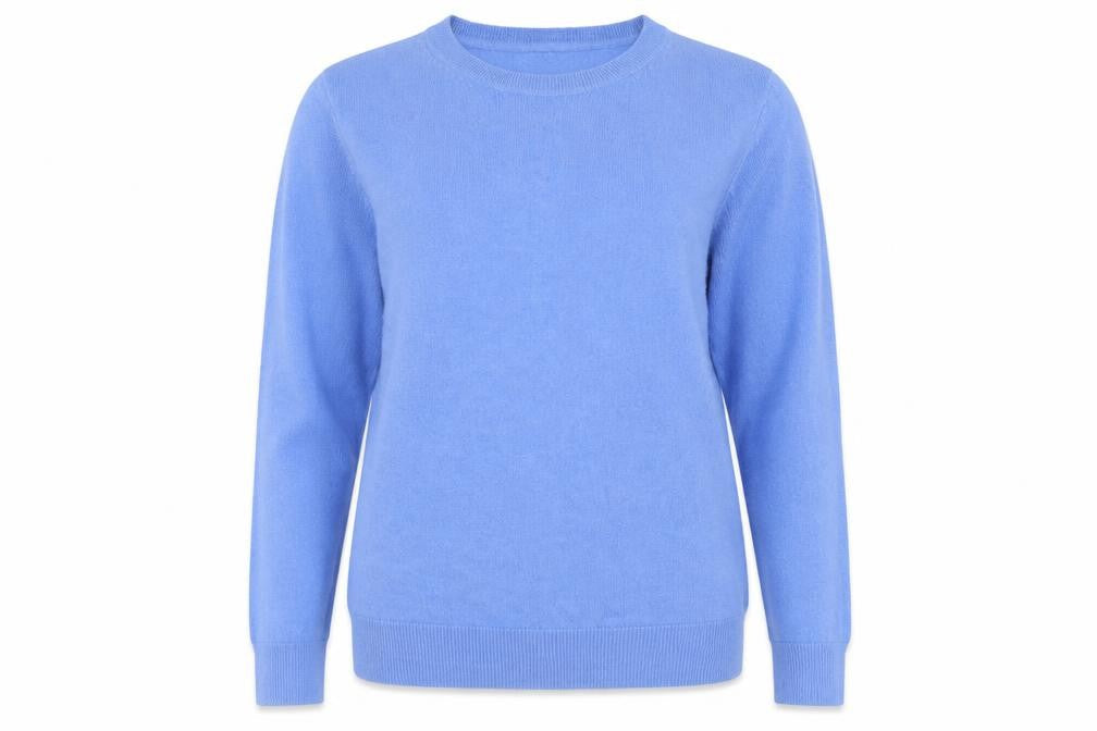 Marks and Spencer Womens Blue Crew Neck Acrylic Jumper Size 12