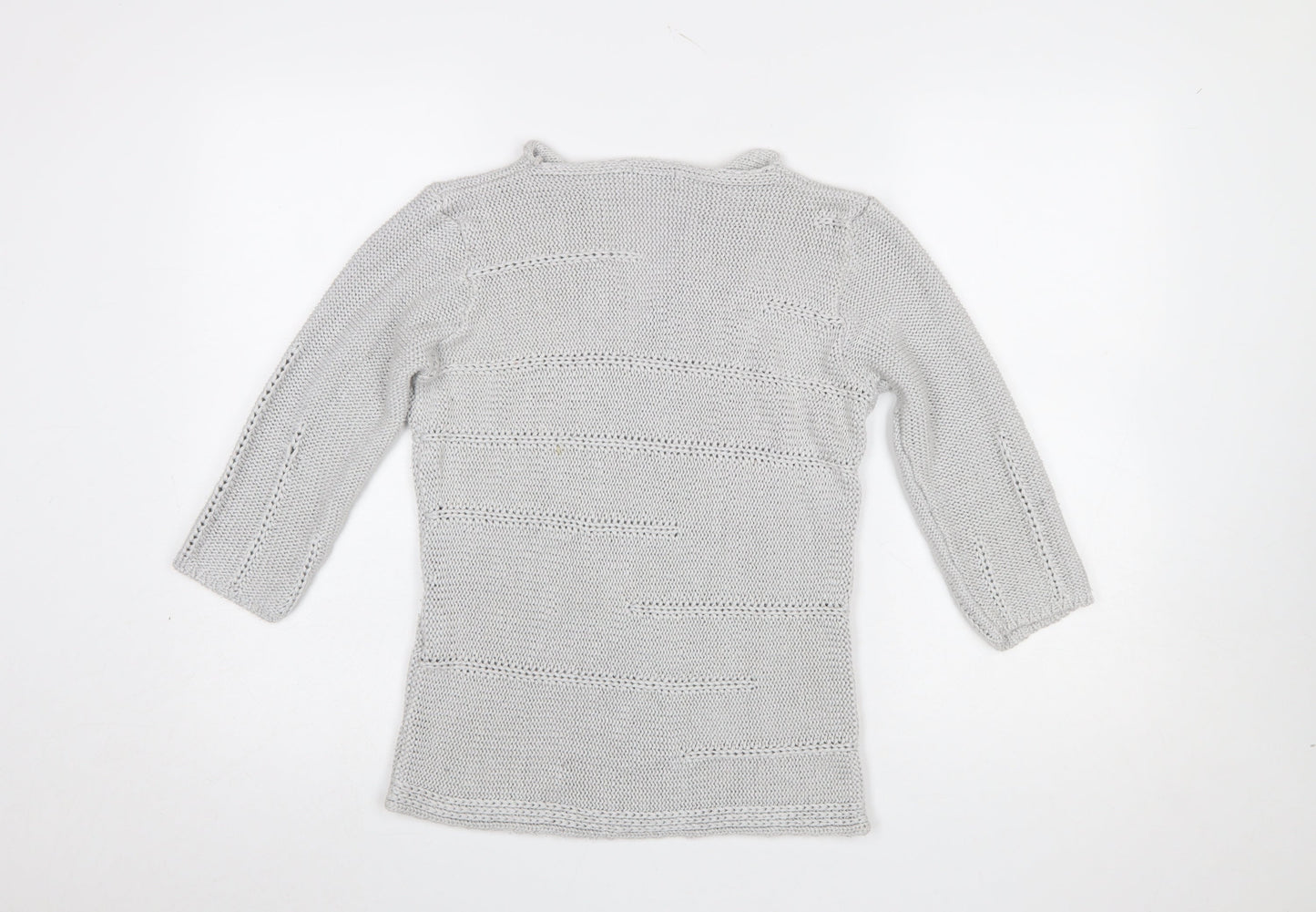 Marks and Spencer Per Una Women’s Grey Cotton V-Neck Knit Jumper M