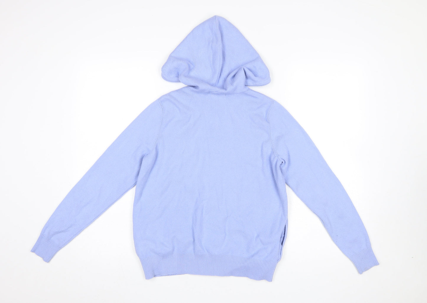 Marks & Spencer Women Blue Hooded Full Zip Knit Jumper Size S