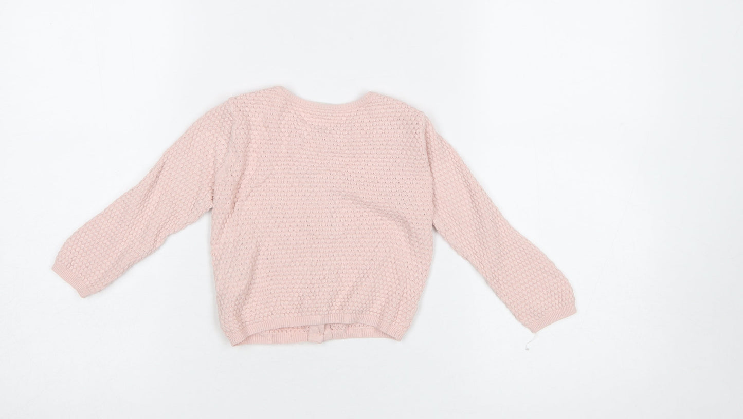 H&M Pink Knit Cardigan 9-12 Months Unisex Baby Lightweight Jumper