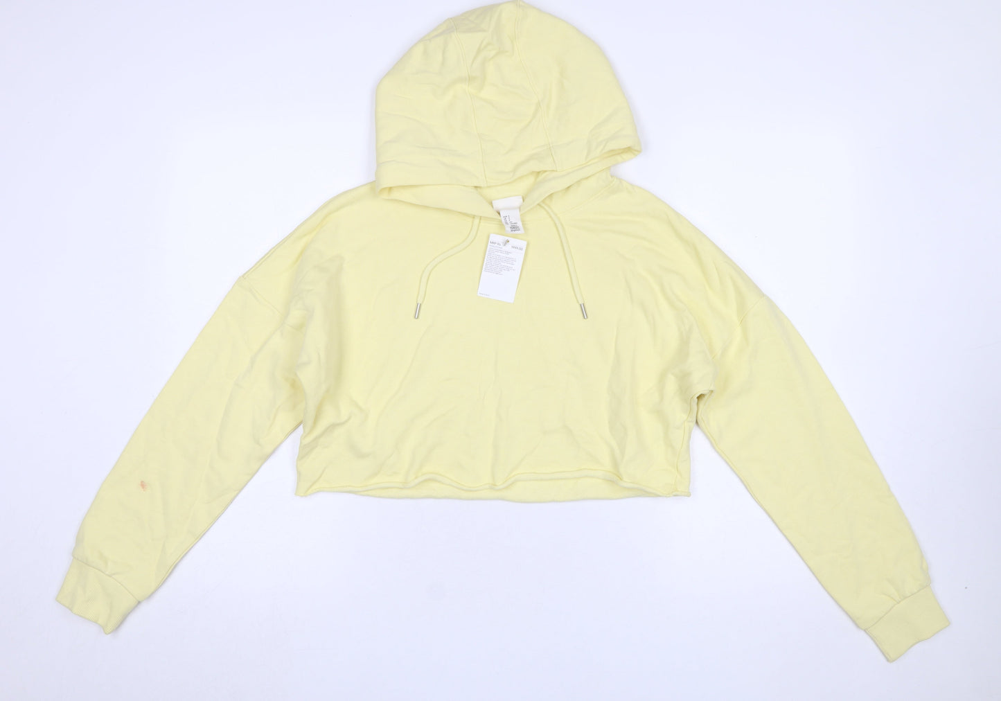 H&M Sport Yellow Cropped Hoodie Women’s Small Cotton Casual