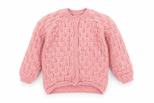 H&M Girls Pink Button Knit Cardigan 12-18 Months Polyester Blend