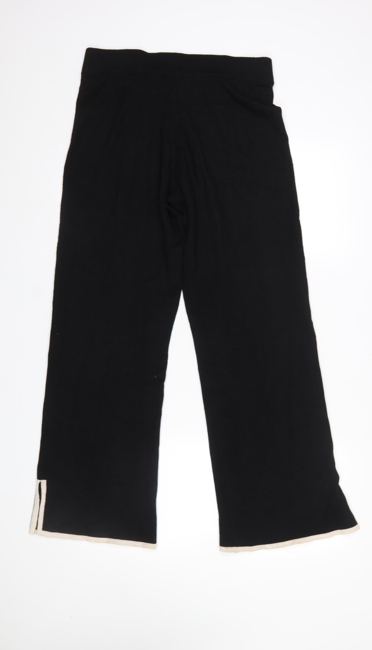 Dunnes Stores Womens Black Knit Straight Leg Trousers Size 14