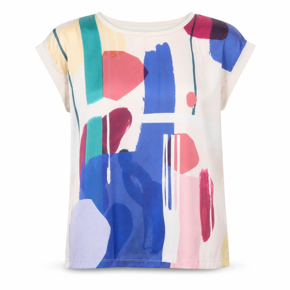 Dunnes Womens Multicoloured Abstract Print Blouse Size 14