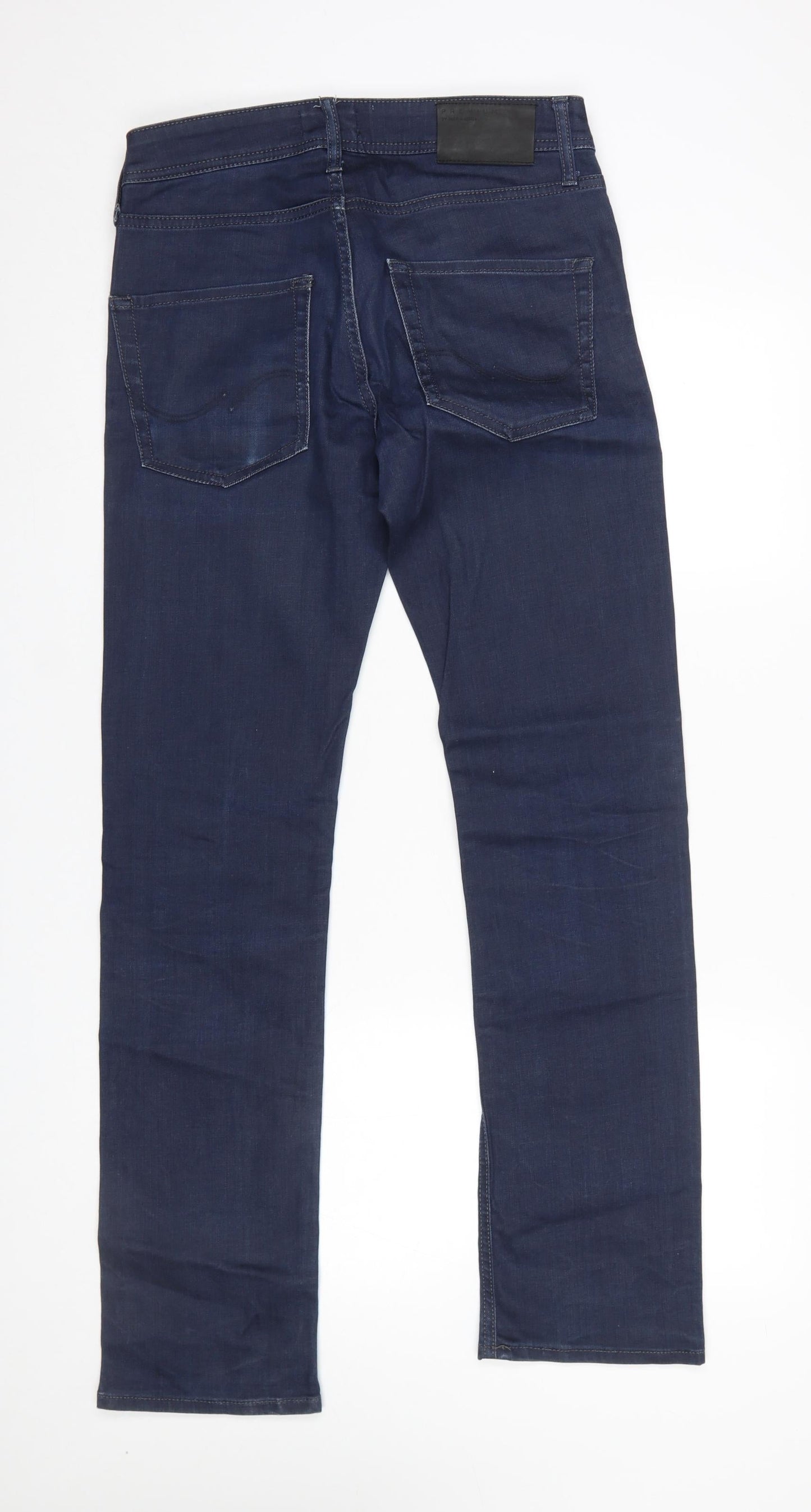 Jack & Jones Men's Blue Straight Fit Jeans 30W 32L Regular Denim