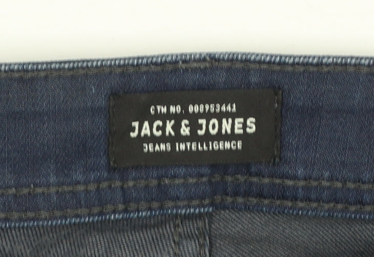 Jack & Jones Men's Blue Straight Fit Jeans 30W 32L Regular Denim