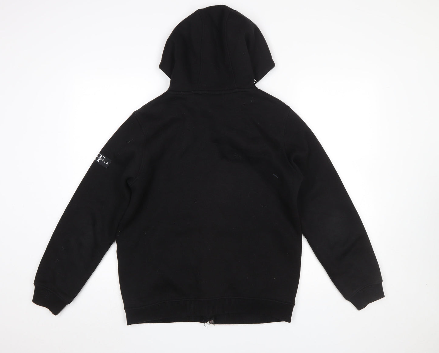 Holyfield Boys Black Hooded Puffer Jacket 12-14 Years Full Zip Quilted