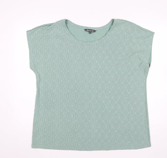 Bonmarché Women’s Green Embroidered Short Sleeve Blouse Size 18