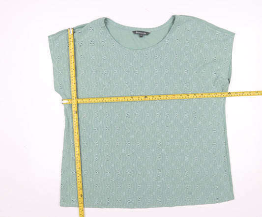 Bonmarché Women’s Green Embroidered Short Sleeve Blouse Size 18