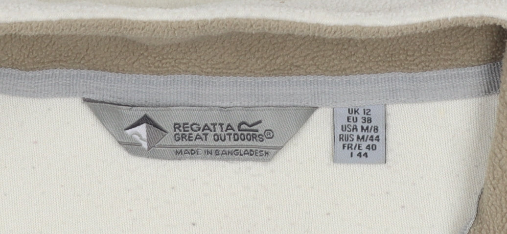 Regatta Women Beige Fleece 1/4 Zip Pullover Sweatshirt UK 12
