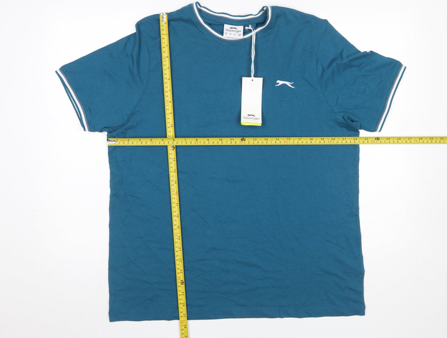 Slazenger Men's Blue Crew Neck Short Sleeve Cotton T-Shirt L