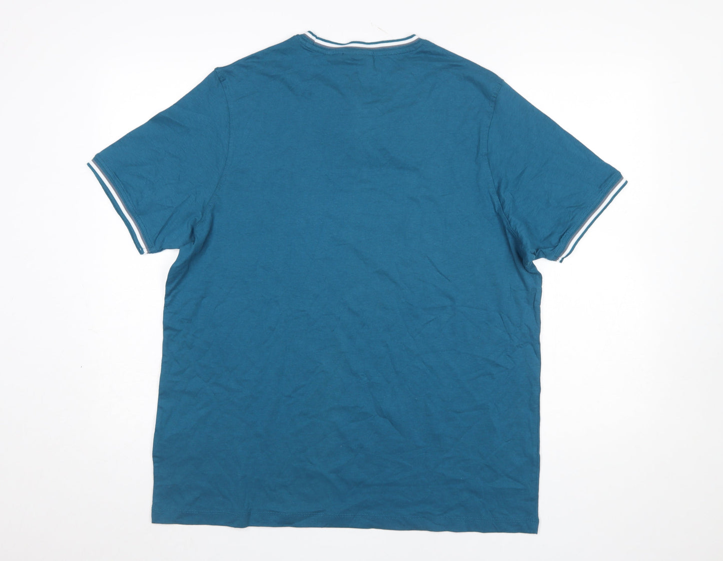 Slazenger Men's Blue Crew Neck Short Sleeve Cotton T-Shirt L