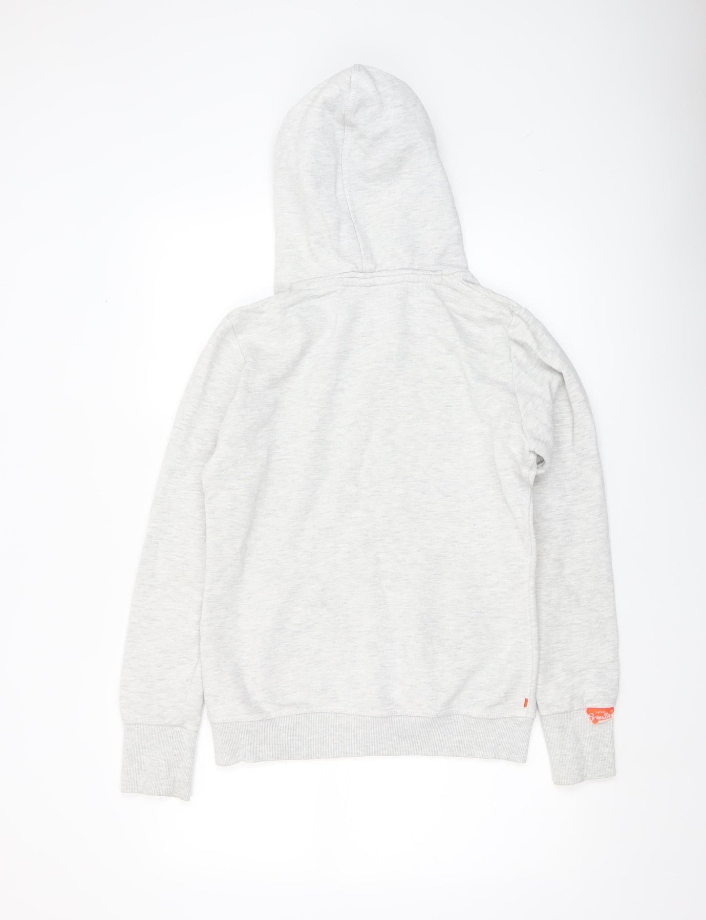 Superdry Women Grey Pullover Hoodie Small Vintage Logo Sweatshirt