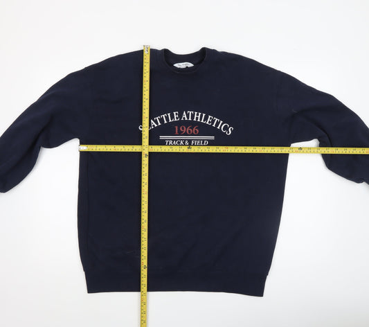 ASOS Women Navy Blue Seattle Athletics 1966 Pullover Sweatshirt Size S