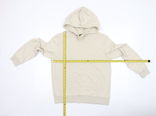 Marks and Spencer Women Beige Pullover Hoodie Size 10 Cotton Blend