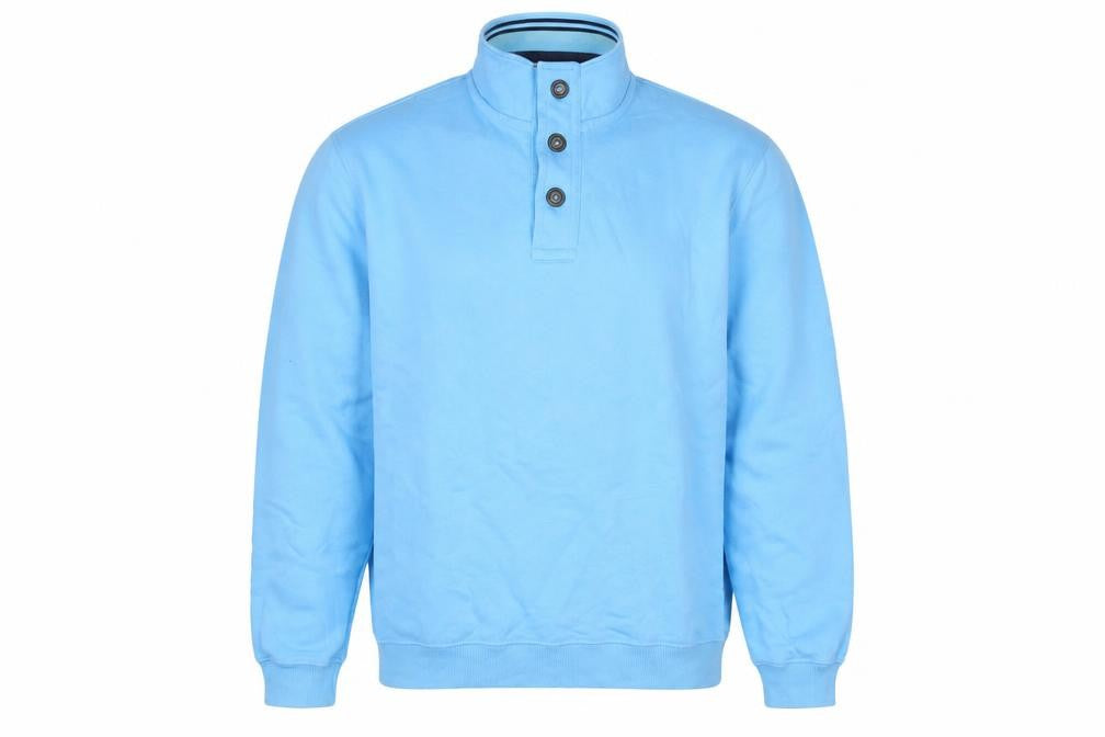 Joseph Turner Men’s Blue Henley Mock Neck Cotton Sweatshirt L