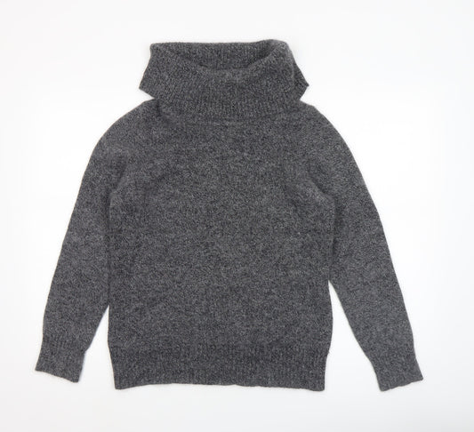 BHS Women’s Grey Roll Neck Alpaca Blend Jumper Size 14