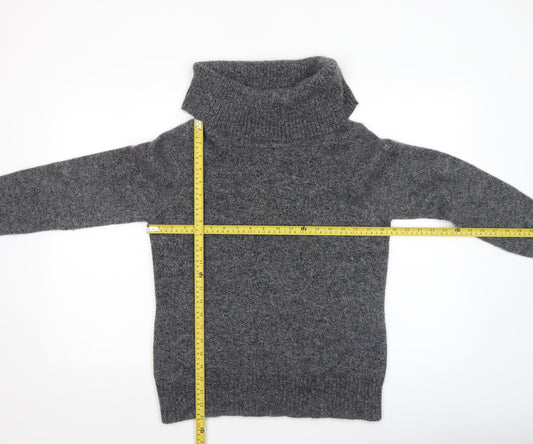 BHS Women’s Grey Roll Neck Alpaca Blend Jumper Size 14
