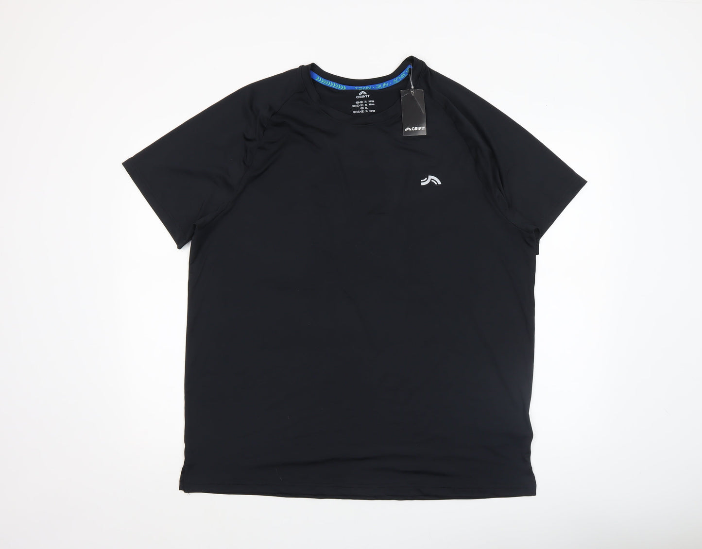 Crivit Men's Black XL Running T-Shirt Moisture Wicking Sports Top