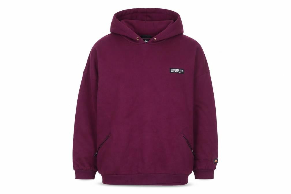 Ellesse Womens Burgundy Hoodie UK 14 Pullover Cotton Blend Casual