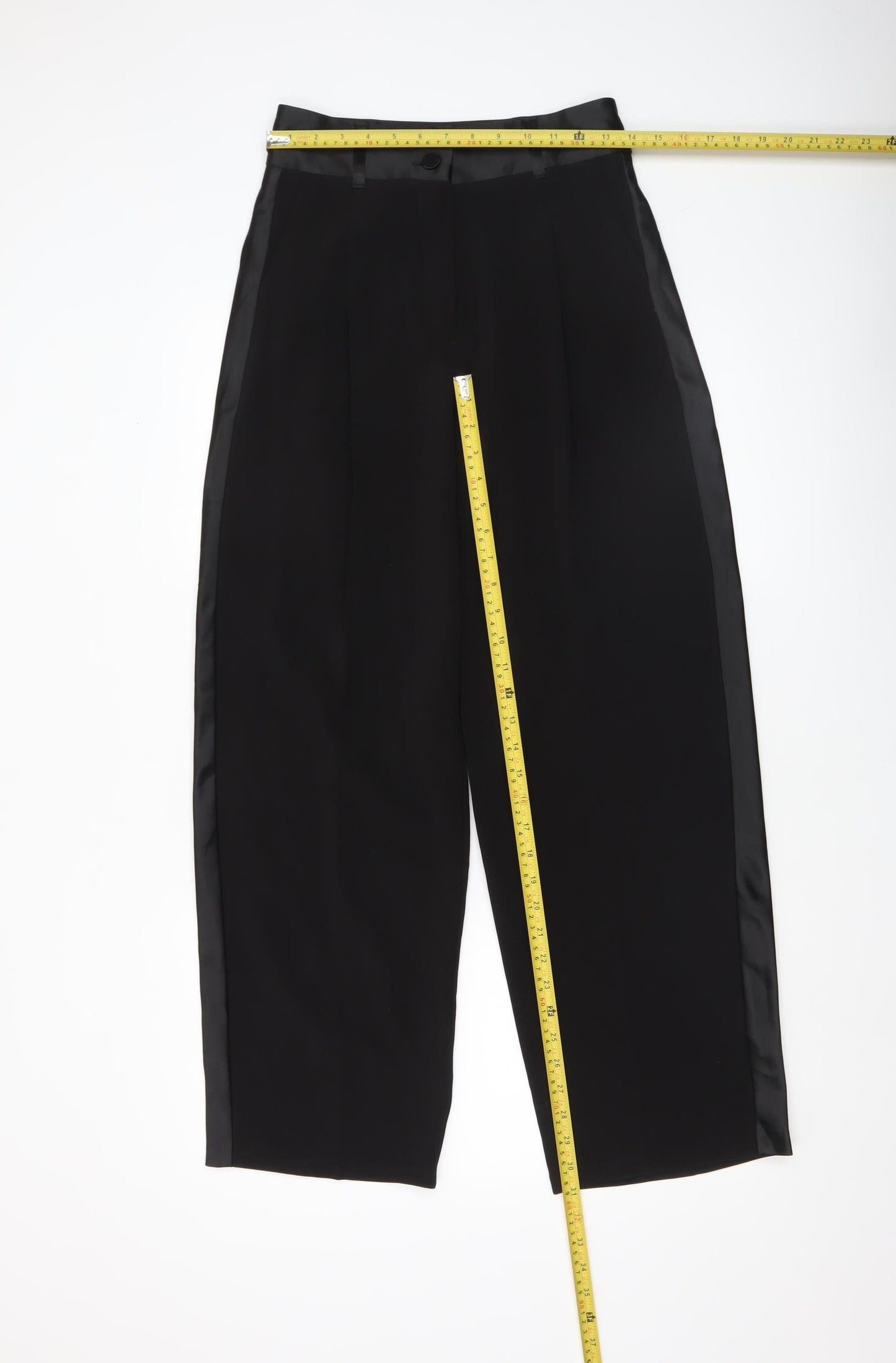 Primark Women’s Black Satin Trim High Waist Dress Pants Size 8
