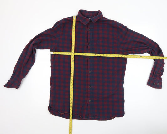 Jack & Jones Men's Red Check Flannel Long Sleeve Shirt Size M