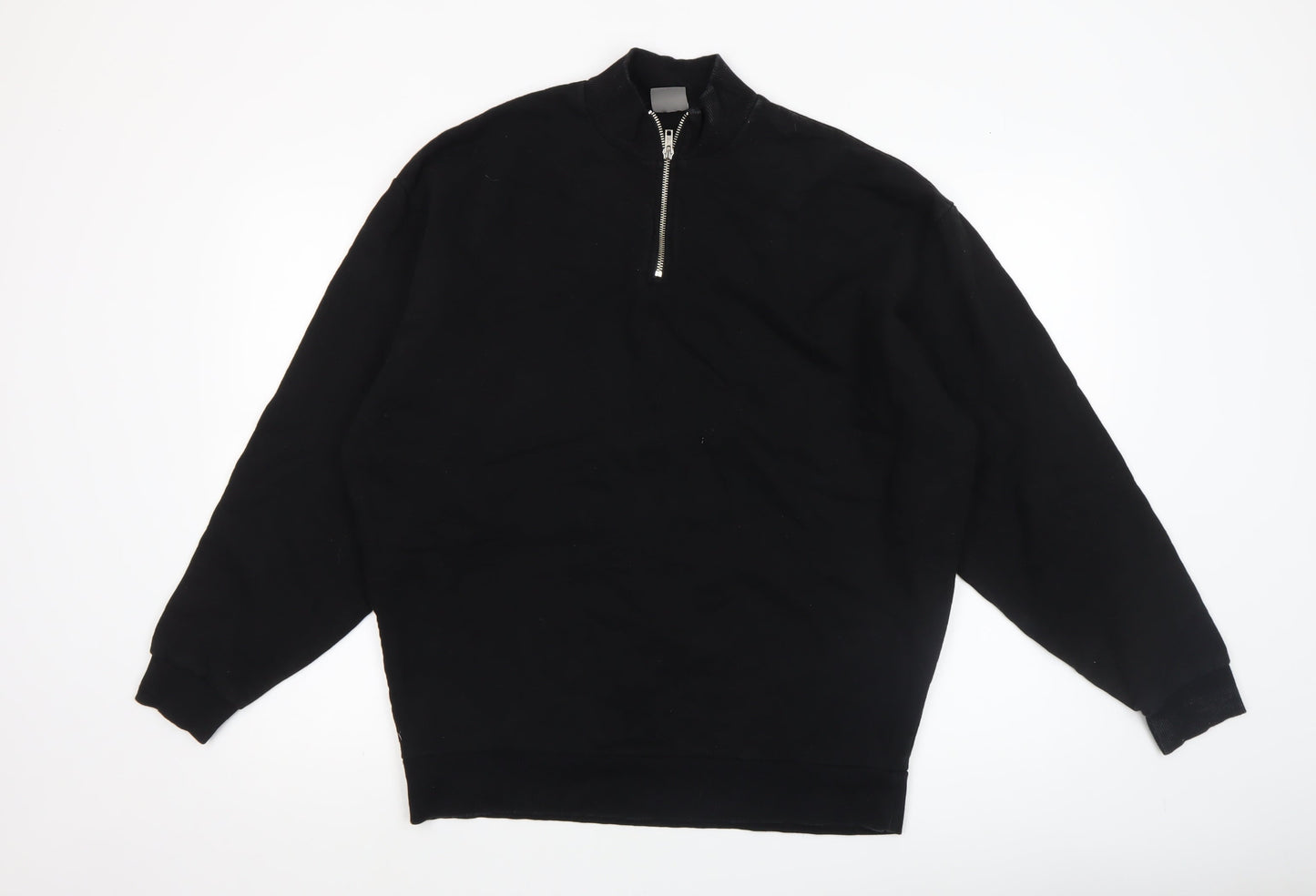 ASOS Men's Black 1/2 Zip High Neck Sweatshirt Size M Regular Fit