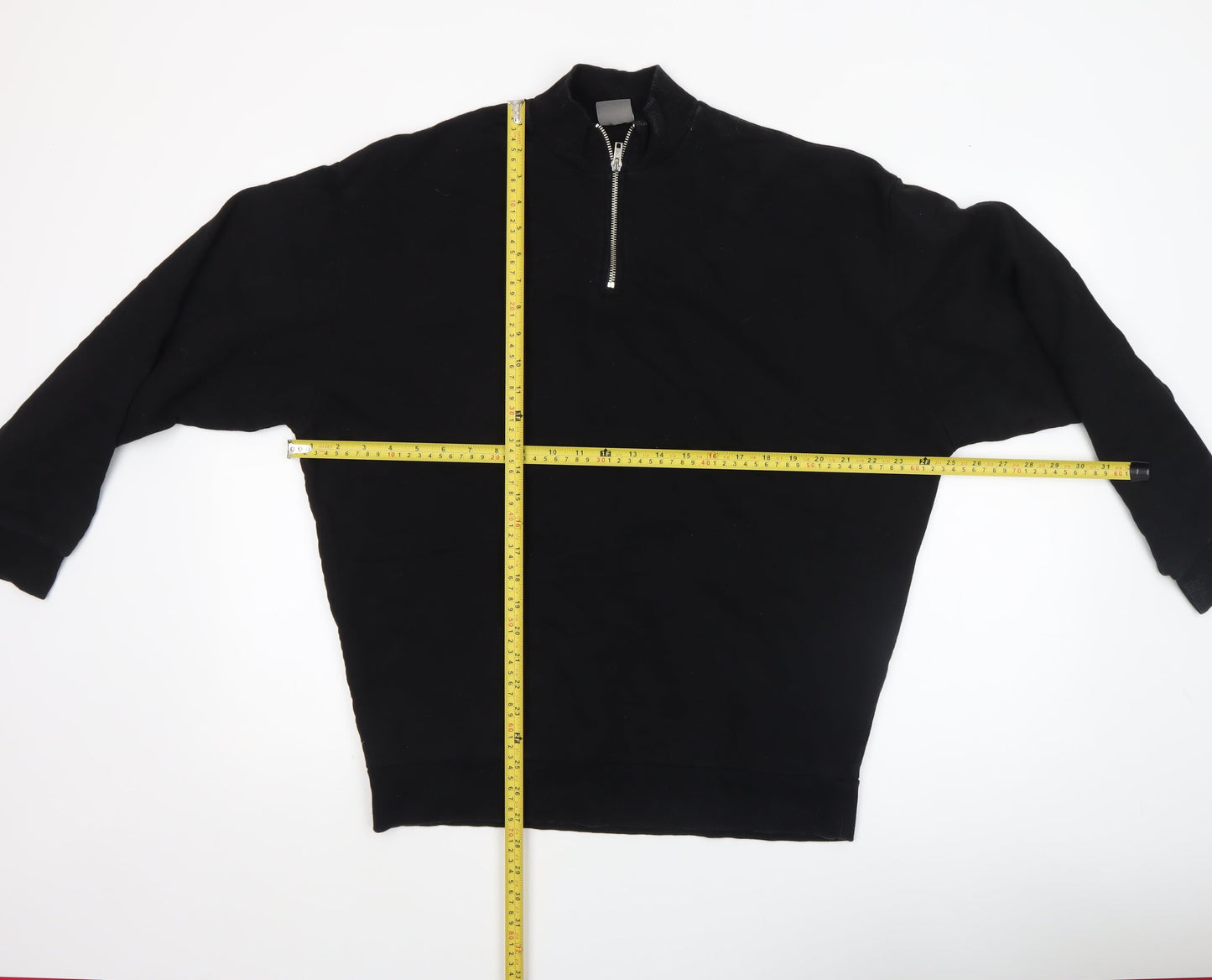 ASOS Men's Black 1/2 Zip High Neck Sweatshirt Size M Regular Fit