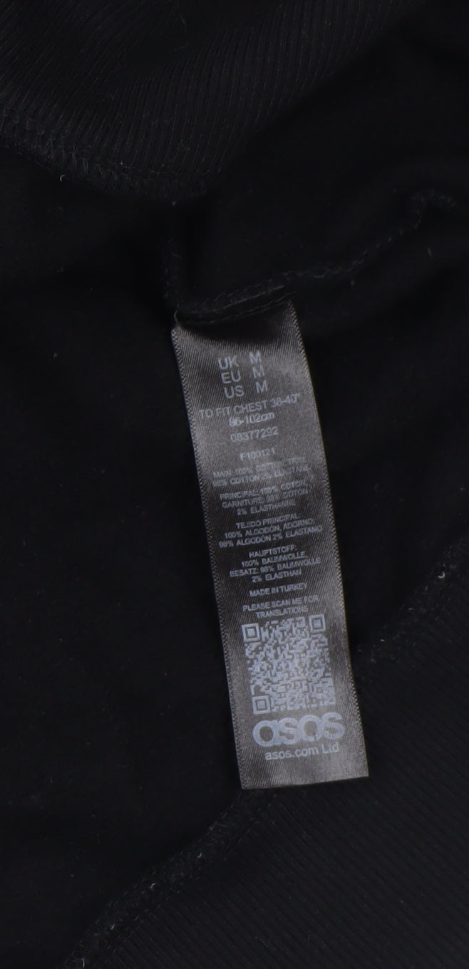 ASOS Men's Black 1/2 Zip High Neck Sweatshirt Size M Regular Fit