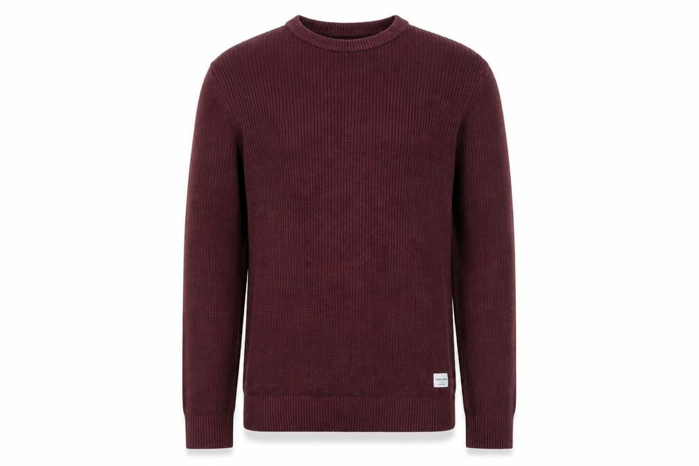 Jack & Jones Men's Red Knit Crew Neck Pullover Jumper Size L