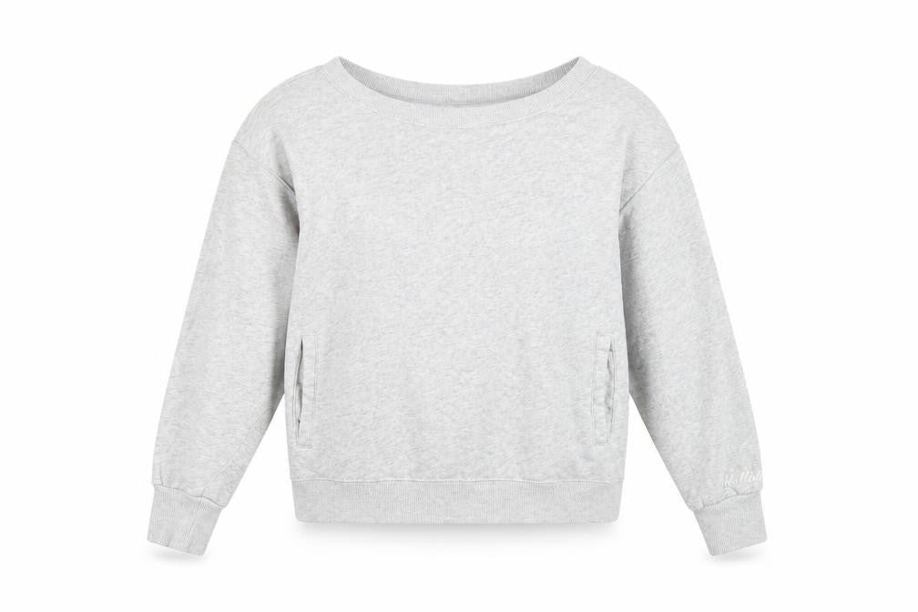 Hollister Women's Grey Small Pullover Sweatshirt Crew Neck Long Sleeve
