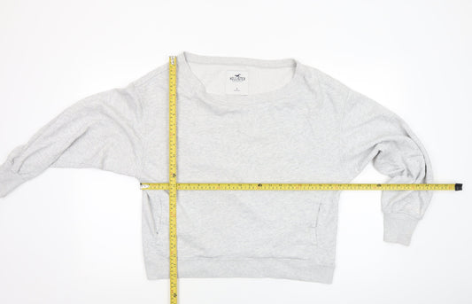 Hollister Women's Grey Small Pullover Sweatshirt Crew Neck Long Sleeve