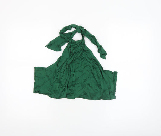 H&M Women Green Halter Neck Camisole Tank Top XL
